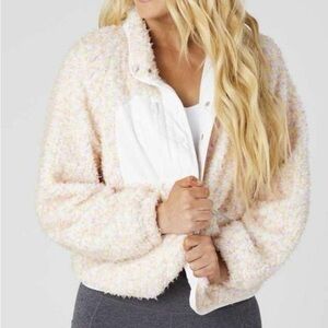 Altar’d State Rainbow Confetti Sherpa Button Up Wubby Jacket Size L